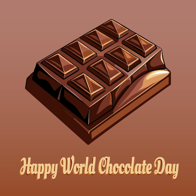 a poster of a chocolate bar with the words happy world chocolate on it