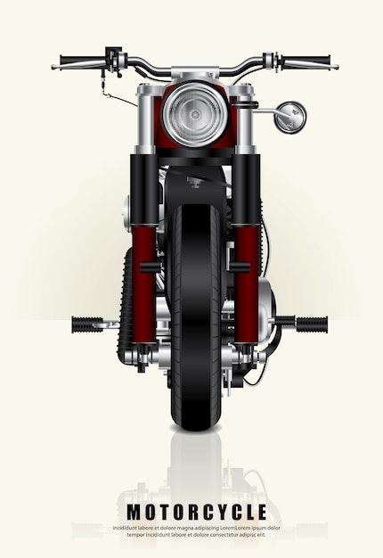 Vector poster chopper motorfiets geïsoleerde vectorillustratie