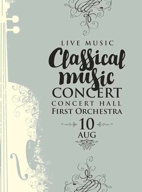 Vector poster for classical music concert