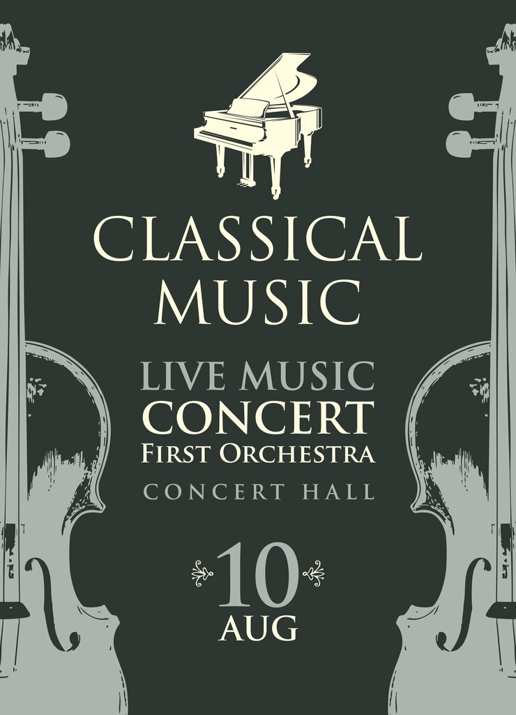 Vector poster for classical music concert