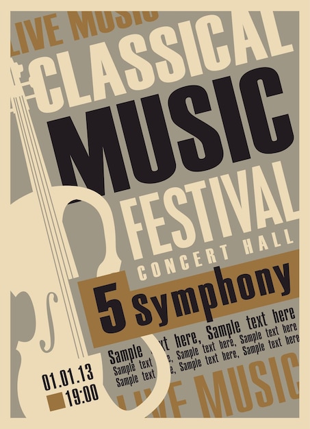 Vector poster for classical music concert