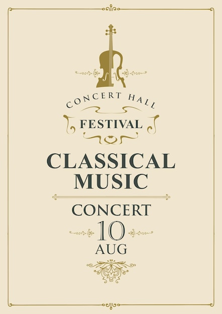 Vector poster for classical music concert