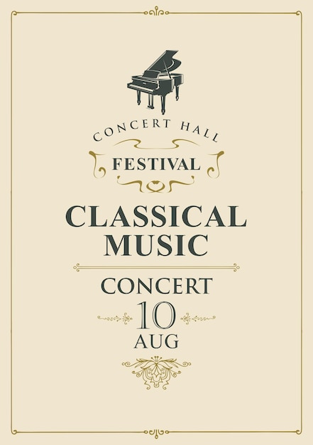 Vector poster for classical music concert