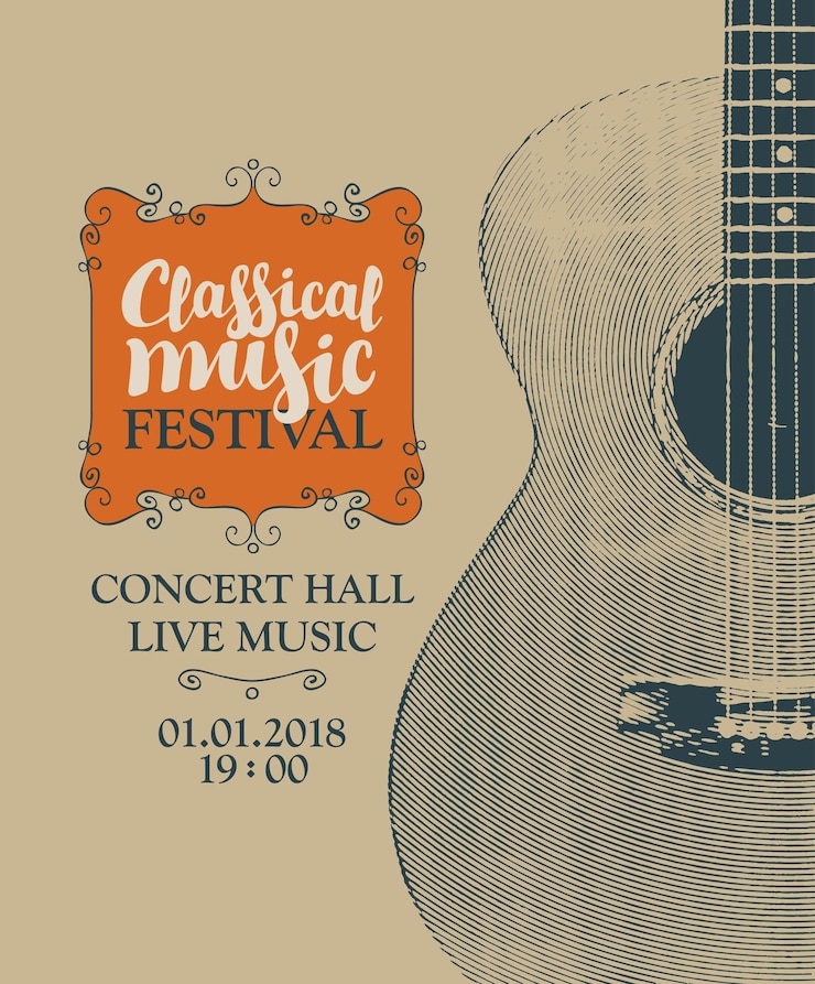 Vector poster for classical music festival