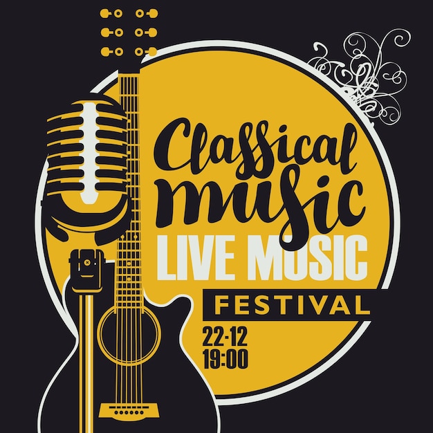 Vettore poster per il festival di musica classica