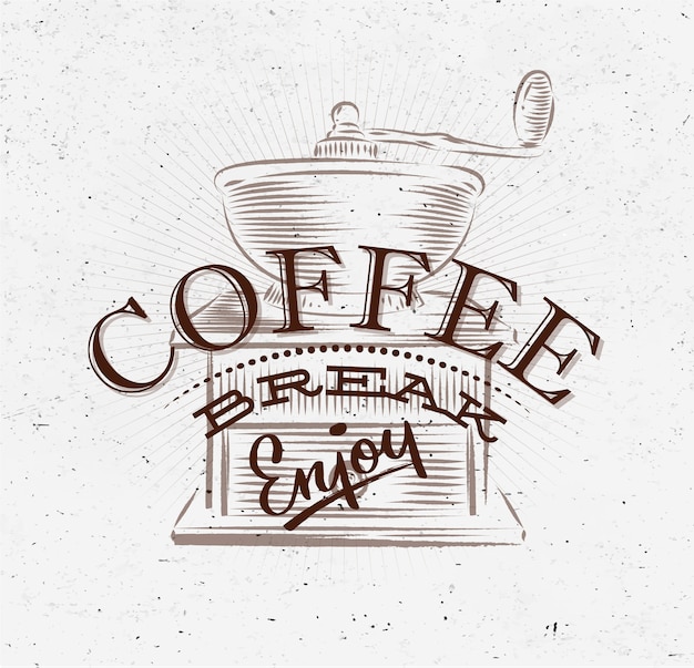 Poster pausa caffè marrone
