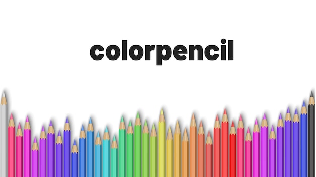 a poster of colored pencils with the word color on the bottom