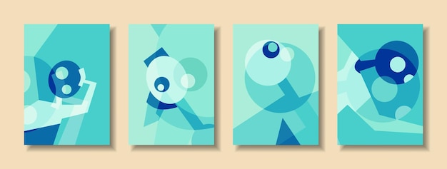 Вектор Плакат красочный дизайн абстрактный минималистский и шаблон фона обложки современный