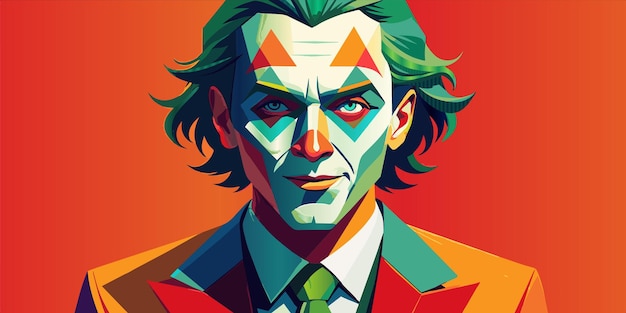 Vector a poster of a comic book character with a green face and a red background