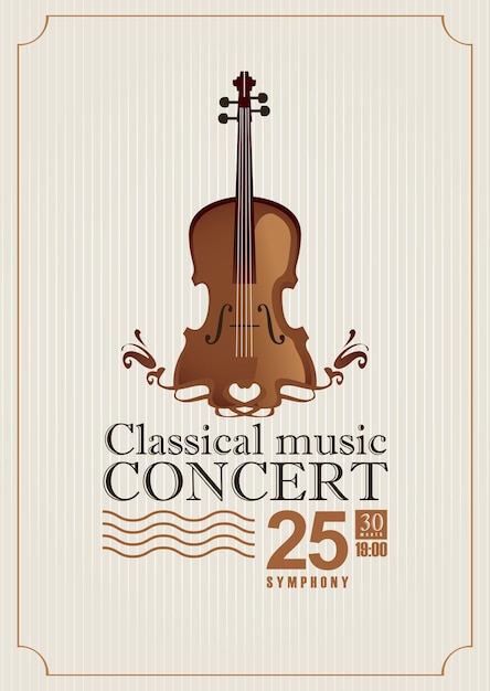 Vector poster for concert of classical music