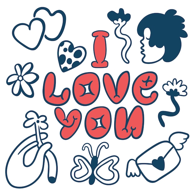 poster congratulations on valentine's day. Illustration with text. Vector objects for design