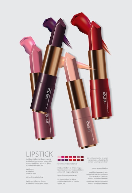 Vector poster cosmetic lipstick illustration