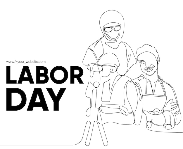 Плакат на день дня, который посвящен Дню труда.