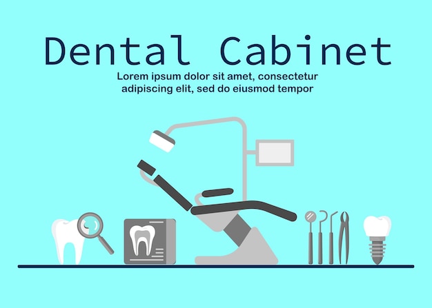 Vector poster of dental cabinet