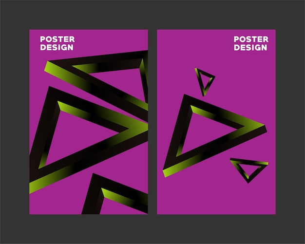 Poster design 3d abstract background shape gradient design