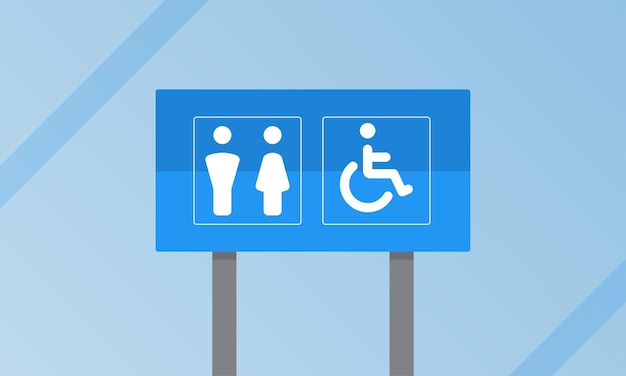 화장실 표지판 디자인을 위한 포스터 디자인. 남자와 여자는 화장실 표시를 위한 벡터입니다.
