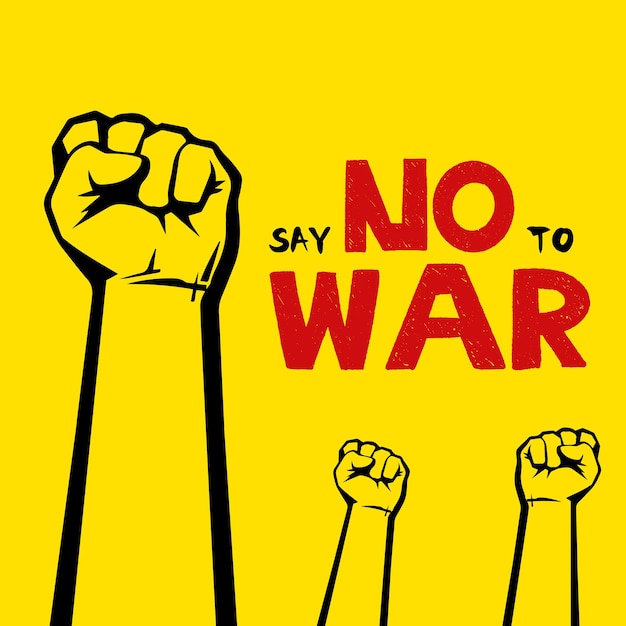 Grafico di progettazione del poster del vettore di illustrazione non di guerra per l'elemento grafico di protesta