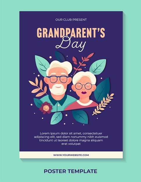 Vector poster design template for grandparents day celebration