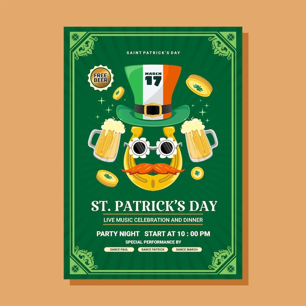 poster design template for saint patrick's day event