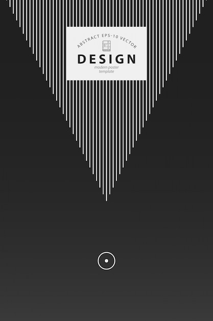 Poster design template with simple geometric elements in black and white