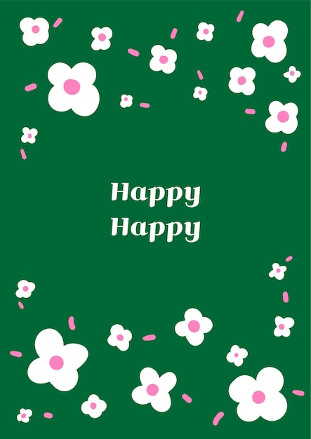 A poster design with cute white flowers