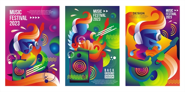 Vector poster design with pop art color for music festival design