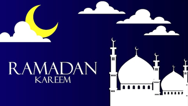 Vettore poster design con tema ramadan e moschea