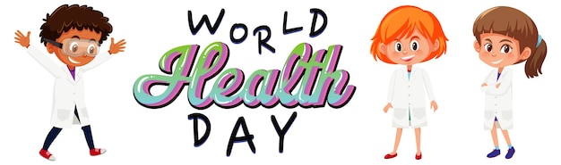 Poster design for world health day with kids