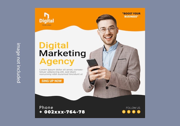 Un poster per un'agenzia di marketing digitale