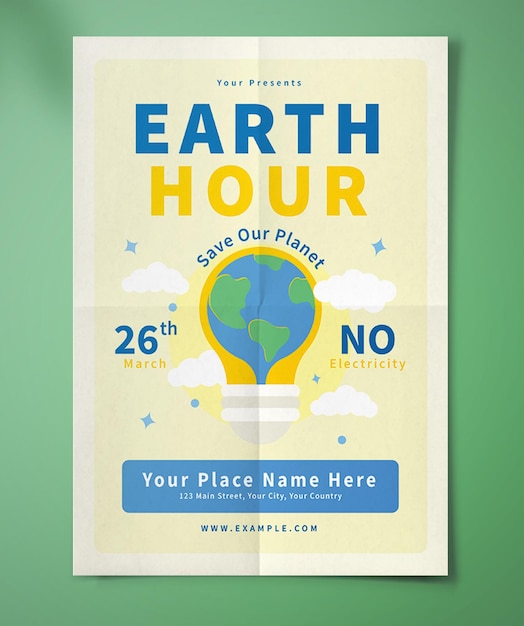 Vector a poster for earth hour that says 