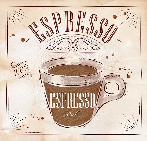 Vector poster espresso krijt