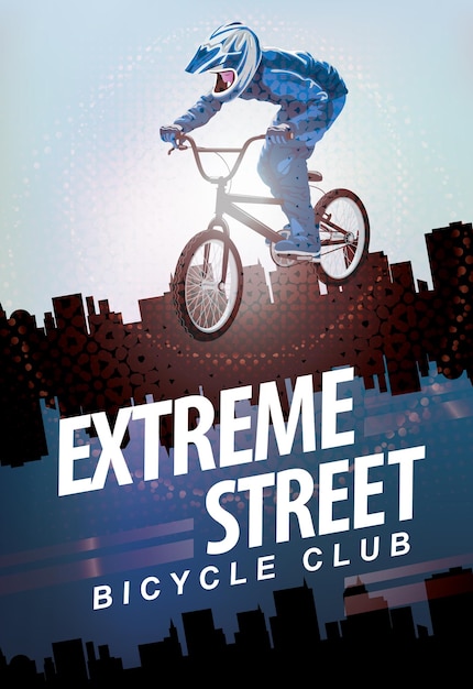 Poster per club di biciclette sportive estreme