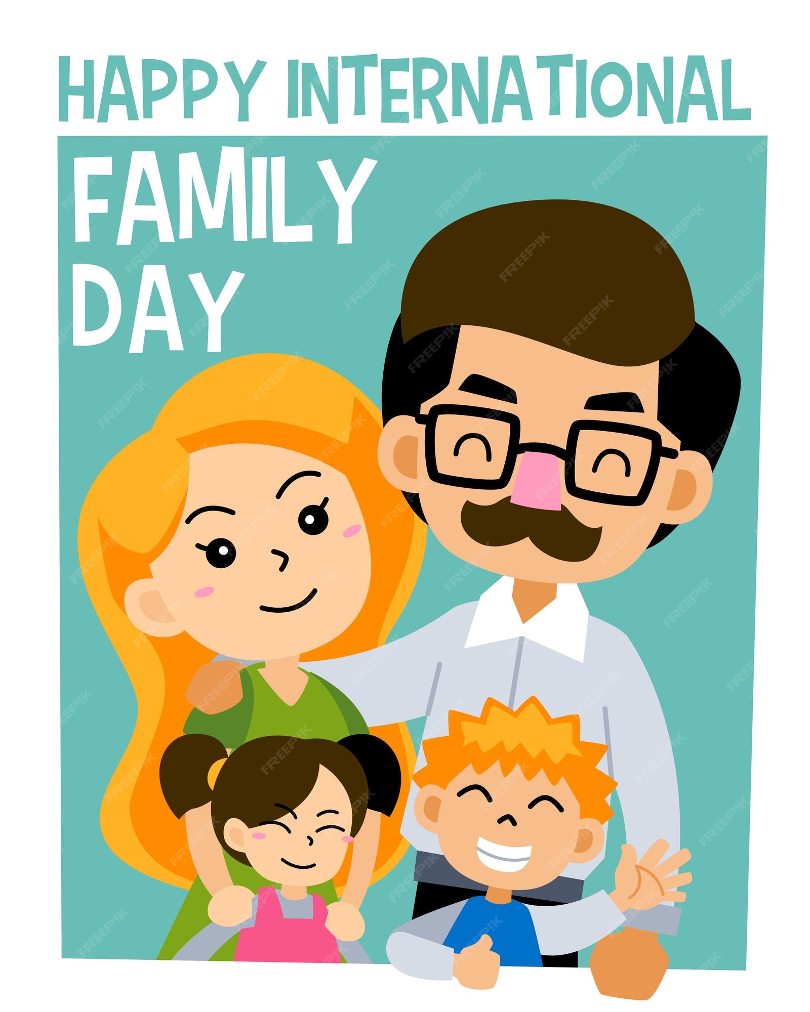 Premium Vector A poster for a family day with the words happy