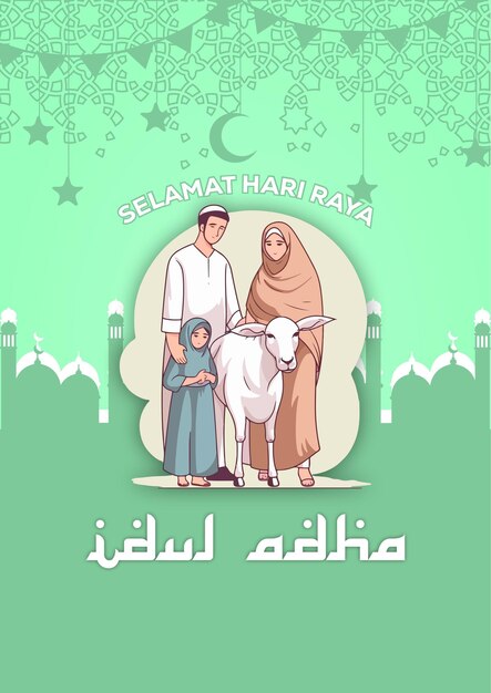 a poster for a family with a child and the word muja on it