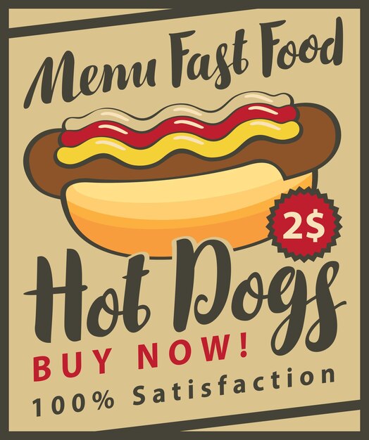 Vector poster for fast food cafe