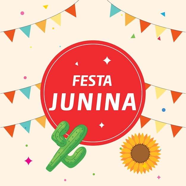 Vector a poster for festa juju with a cactus and a sign that says festa.