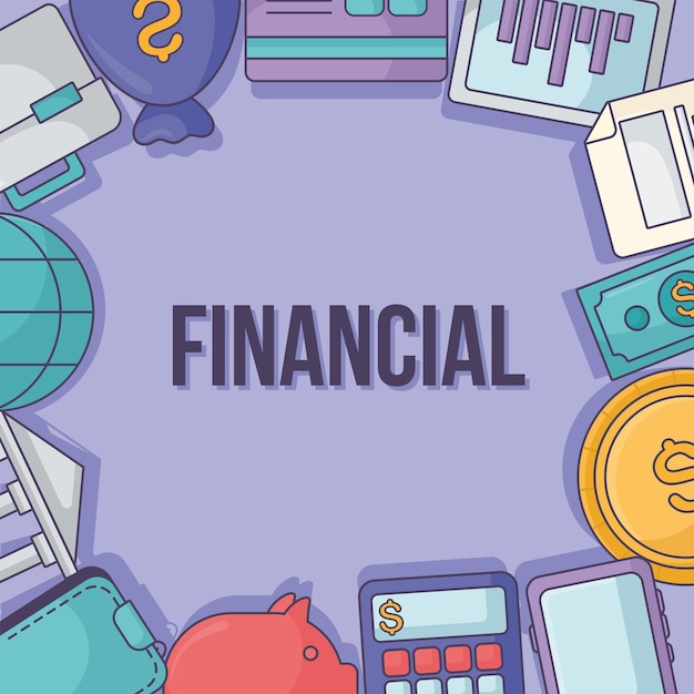 Vector poster of financial items