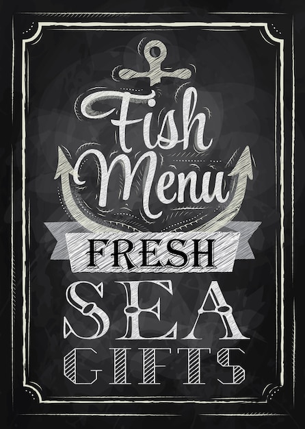 Vector poster fish menu