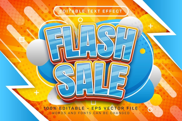 A poster for flash sale with bubbles and a blue and yellow background.