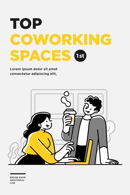 Плакат флаер или шаблон дизайна баннера концепция рабочего пространства