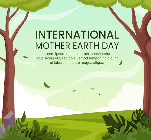 Poster flyer sjabloon voor de internationale viering van Moeder Aarde Dag