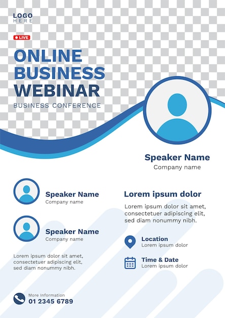 Poster flyer template for seminar or webinarsuitable for business seminar flyers print