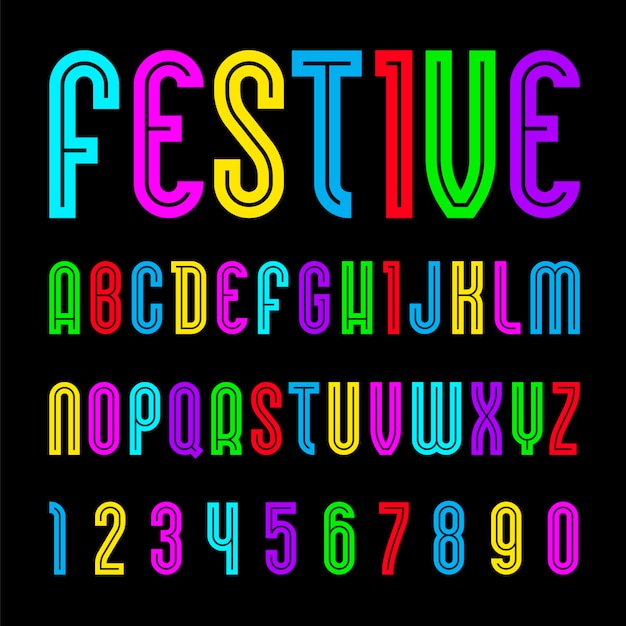 Poster font, alphabet in simple style