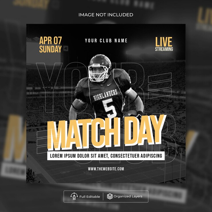 Vector a poster for a football game matchday