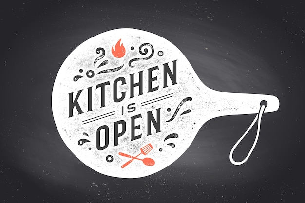 Плакат для дизайна кухни с разделочной доской