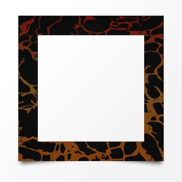 Poster frame White space template with bright frame Isolated square with shadow Leaf closeup Vector