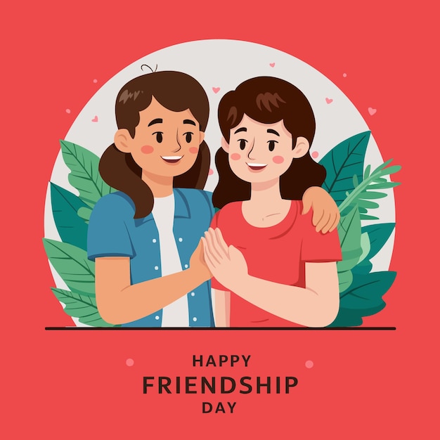 a poster for friendship day with two friends