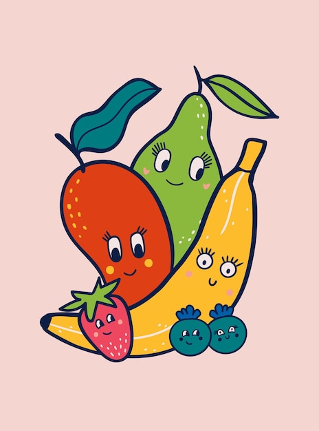 Vector poster for a fruity party series