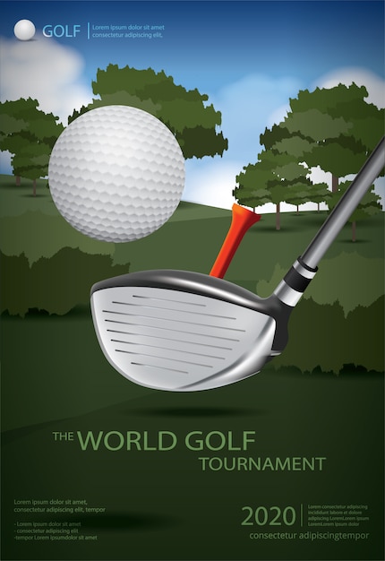 Vector poster golf champion template design illustration