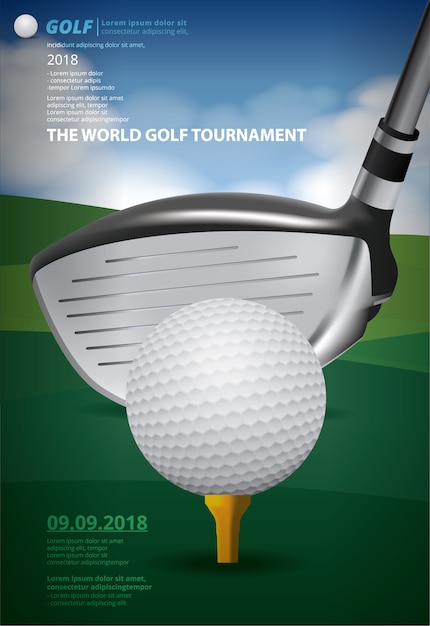 Vector poster golf championship illustration